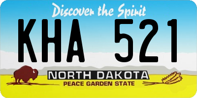 ND license plate KHA521