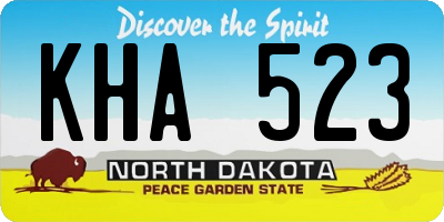 ND license plate KHA523