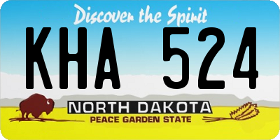 ND license plate KHA524