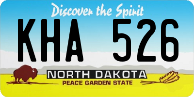 ND license plate KHA526
