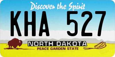 ND license plate KHA527