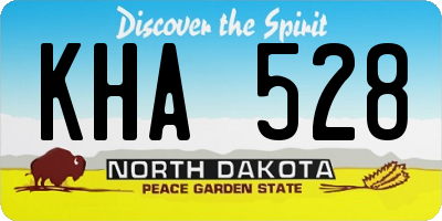ND license plate KHA528