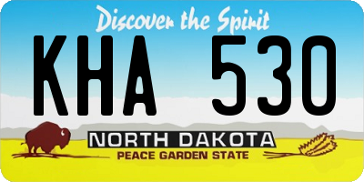 ND license plate KHA530