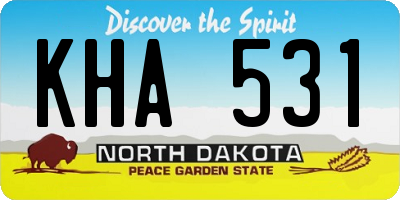 ND license plate KHA531