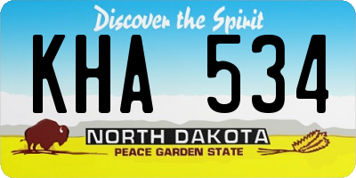ND license plate KHA534