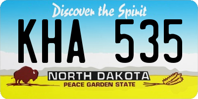 ND license plate KHA535
