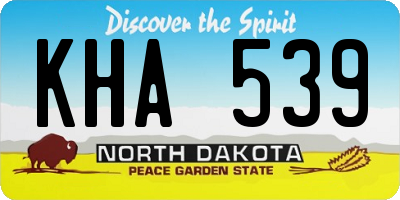 ND license plate KHA539