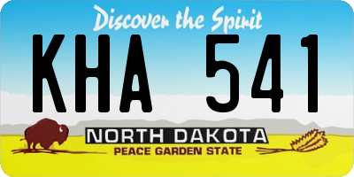 ND license plate KHA541