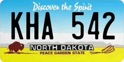 ND license plate KHA542