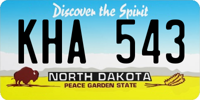 ND license plate KHA543
