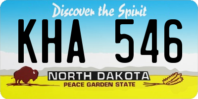 ND license plate KHA546
