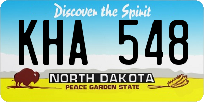 ND license plate KHA548
