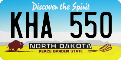 ND license plate KHA550