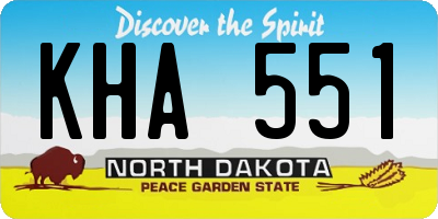 ND license plate KHA551