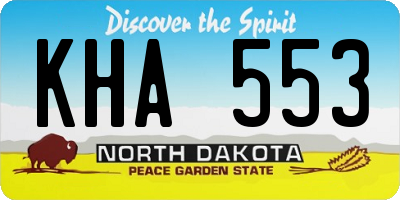 ND license plate KHA553