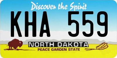ND license plate KHA559