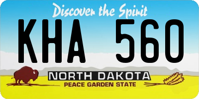 ND license plate KHA560