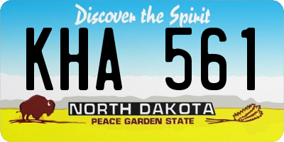ND license plate KHA561