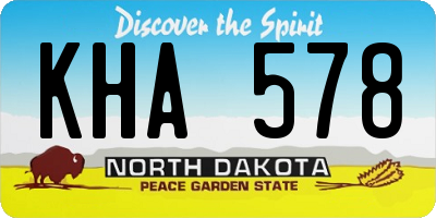 ND license plate KHA578