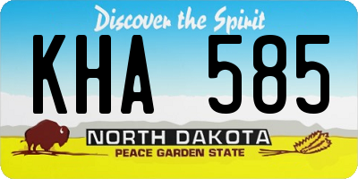 ND license plate KHA585