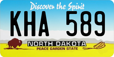 ND license plate KHA589