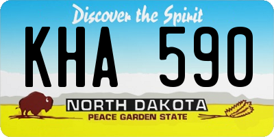 ND license plate KHA590