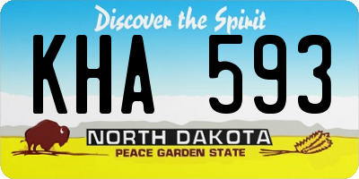 ND license plate KHA593