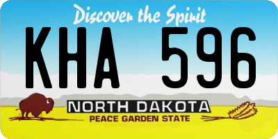 ND license plate KHA596