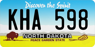 ND license plate KHA598