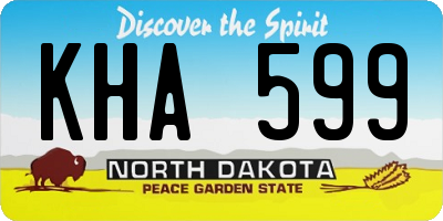 ND license plate KHA599