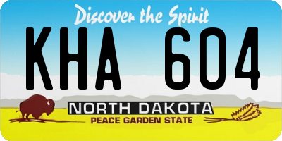 ND license plate KHA604