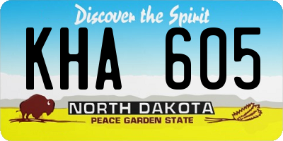 ND license plate KHA605