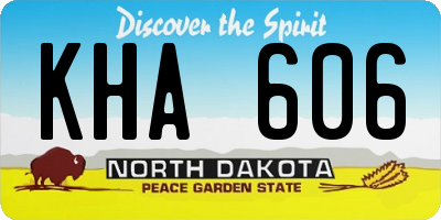 ND license plate KHA606