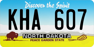 ND license plate KHA607