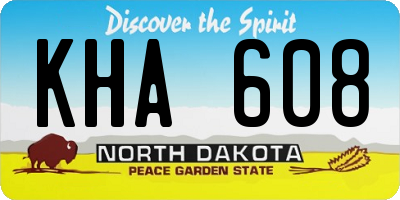ND license plate KHA608