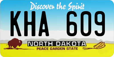 ND license plate KHA609