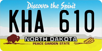ND license plate KHA610
