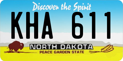 ND license plate KHA611