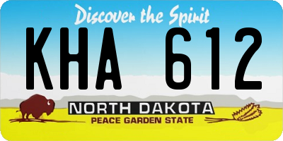 ND license plate KHA612