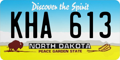 ND license plate KHA613