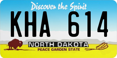 ND license plate KHA614