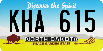 ND license plate KHA615