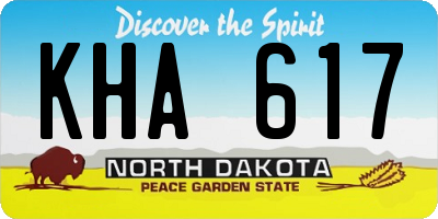 ND license plate KHA617