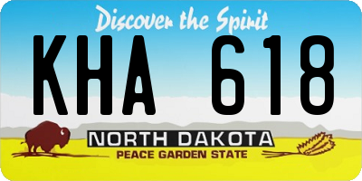 ND license plate KHA618