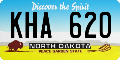 ND license plate KHA620