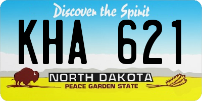 ND license plate KHA621