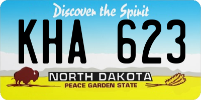 ND license plate KHA623