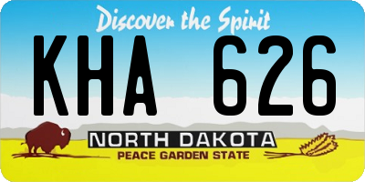 ND license plate KHA626