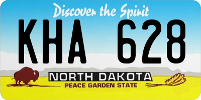 ND license plate KHA628