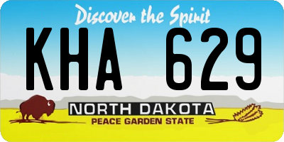 ND license plate KHA629